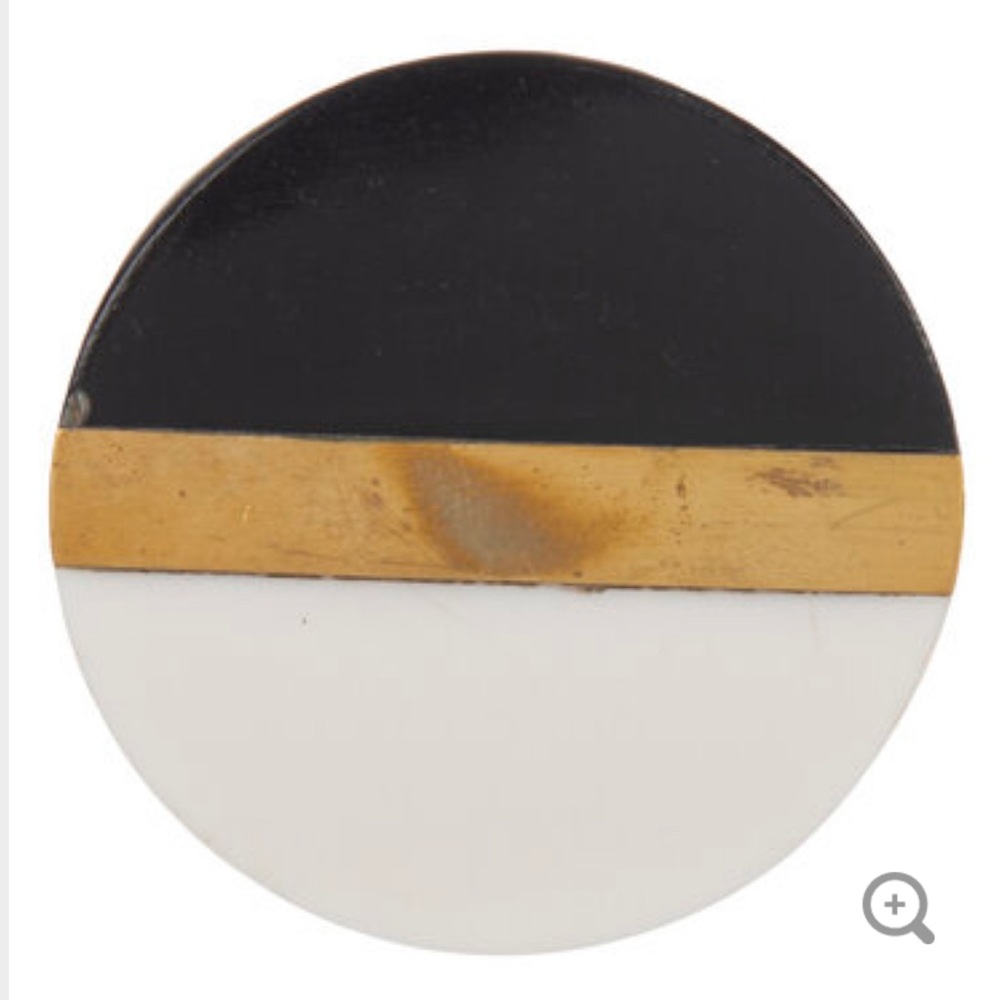 Round black white gold furniture/cabinet pulls